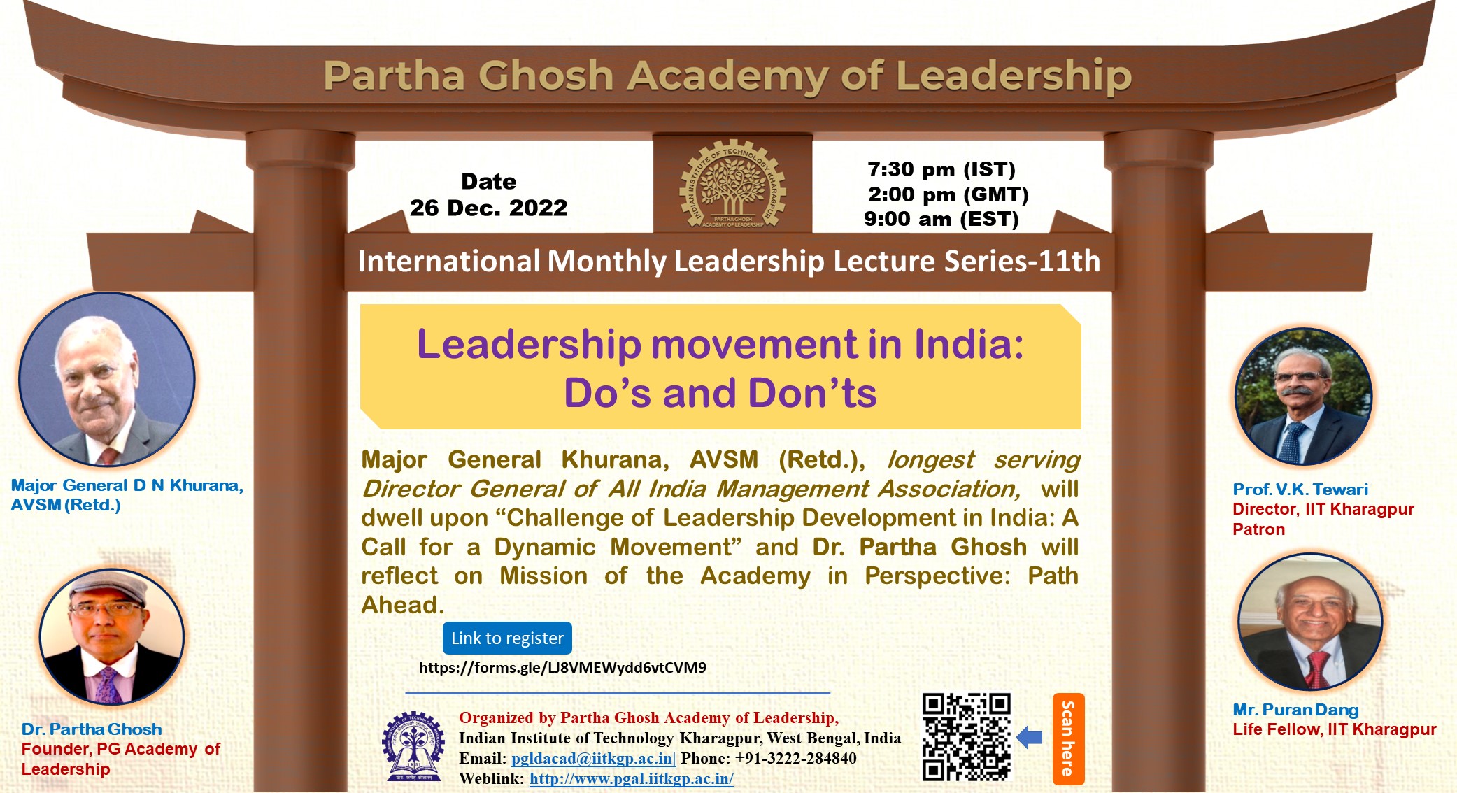 11th Partha Ghosh Leadership Academcy International Lecture: Maj Gen Khurana